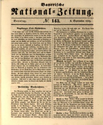 Bayerische National-Zeitung Sonntag 8. September 1839