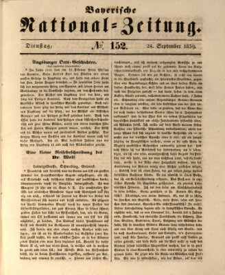 Bayerische National-Zeitung Dienstag 24. September 1839