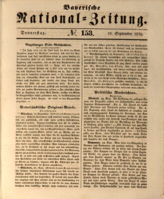 Bayerische National-Zeitung Donnerstag 26. September 1839