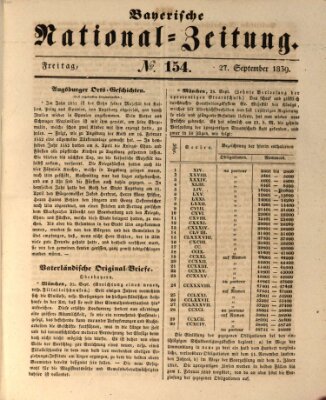 Bayerische National-Zeitung Freitag 27. September 1839