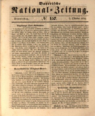 Bayerische National-Zeitung Donnerstag 3. Oktober 1839