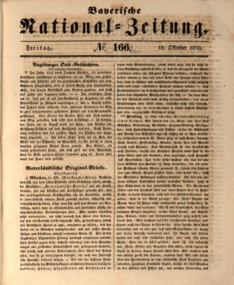 Bayerische National-Zeitung Freitag 18. Oktober 1839