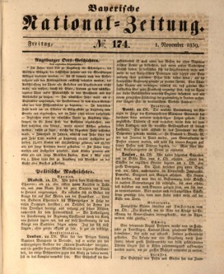 Bayerische National-Zeitung Freitag 1. November 1839