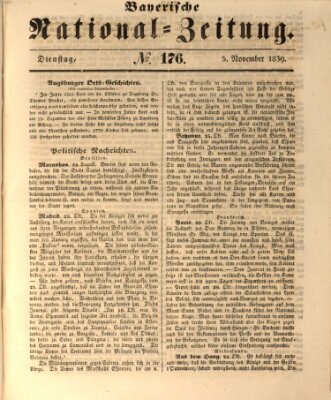 Bayerische National-Zeitung Dienstag 5. November 1839