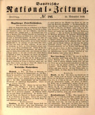 Bayerische National-Zeitung Freitag 22. November 1839