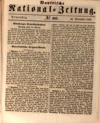 Bayerische National-Zeitung Donnerstag 26. Dezember 1839