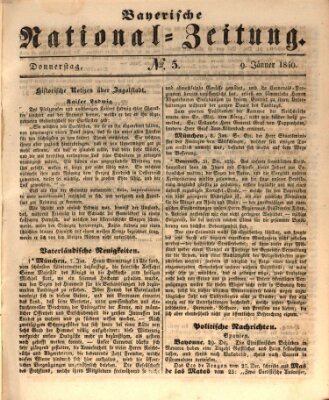 Bayerische National-Zeitung Donnerstag 9. Januar 1840