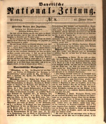 Bayerische National-Zeitung Dienstag 14. Januar 1840