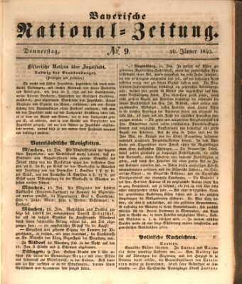 Bayerische National-Zeitung Donnerstag 16. Januar 1840