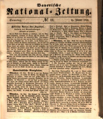 Bayerische National-Zeitung Sonntag 19. Januar 1840