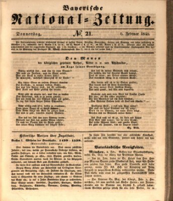 Bayerische National-Zeitung Donnerstag 6. Februar 1840