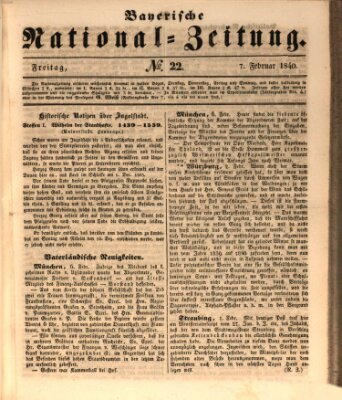 Bayerische National-Zeitung Freitag 7. Februar 1840