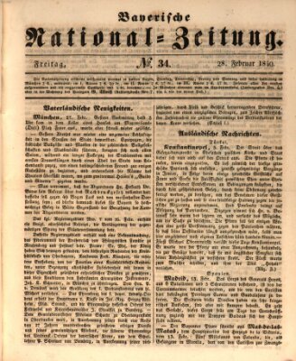 Bayerische National-Zeitung Freitag 28. Februar 1840