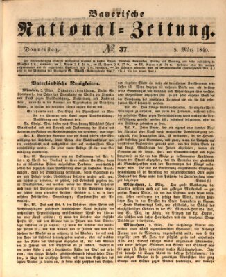 Bayerische National-Zeitung Donnerstag 5. März 1840