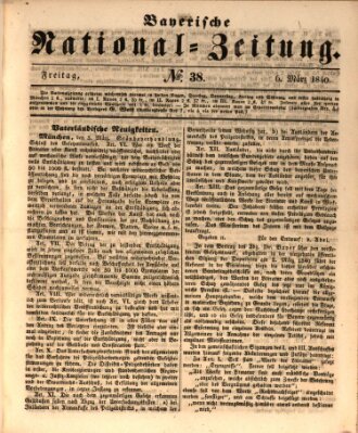 Bayerische National-Zeitung Freitag 6. März 1840