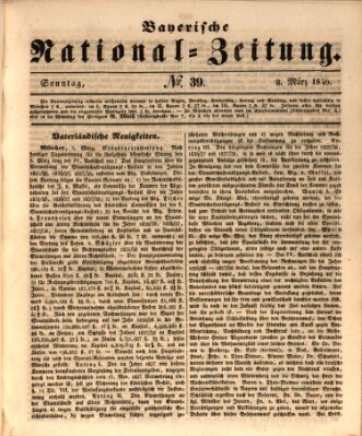 Bayerische National-Zeitung Sonntag 8. März 1840