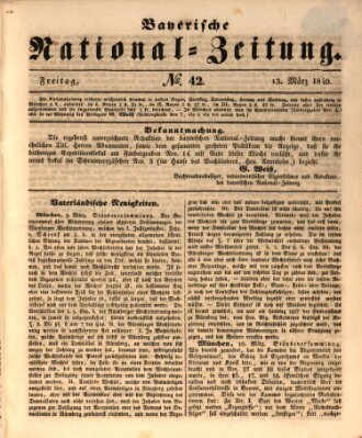 Bayerische National-Zeitung Freitag 13. März 1840