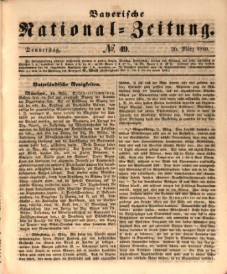 Bayerische National-Zeitung Donnerstag 26. März 1840