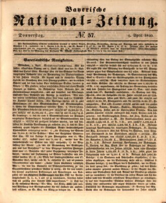 Bayerische National-Zeitung Donnerstag 9. April 1840