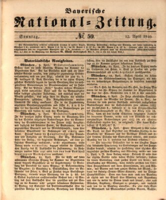 Bayerische National-Zeitung Sonntag 12. April 1840