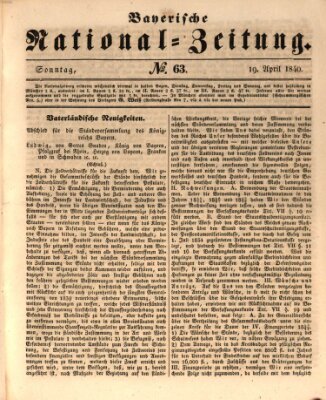 Bayerische National-Zeitung Sonntag 19. April 1840