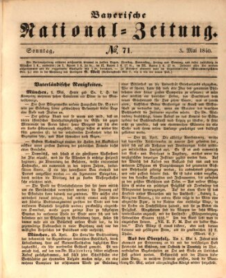 Bayerische National-Zeitung Sonntag 3. Mai 1840