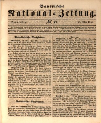 Bayerische National-Zeitung Donnerstag 14. Mai 1840