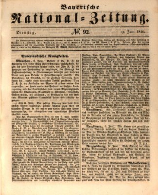 Bayerische National-Zeitung Dienstag 9. Juni 1840