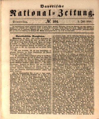 Bayerische National-Zeitung Donnerstag 2. Juli 1840