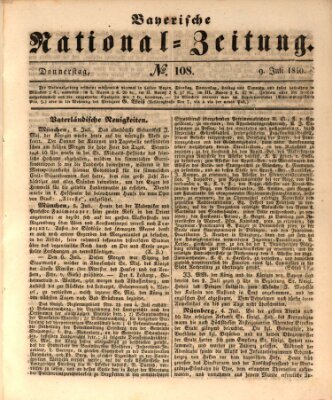 Bayerische National-Zeitung Donnerstag 9. Juli 1840