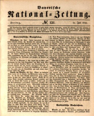 Bayerische National-Zeitung Freitag 31. Juli 1840