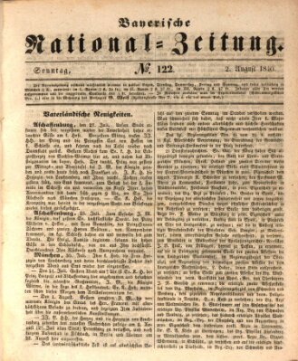 Bayerische National-Zeitung Sonntag 2. August 1840