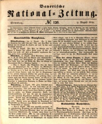 Bayerische National-Zeitung Sonntag 9. August 1840