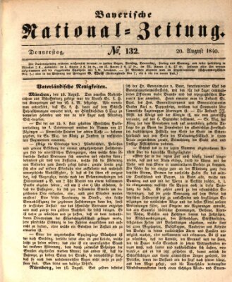 Bayerische National-Zeitung Donnerstag 20. August 1840