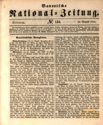 Bayerische National-Zeitung Sonntag 23. August 1840