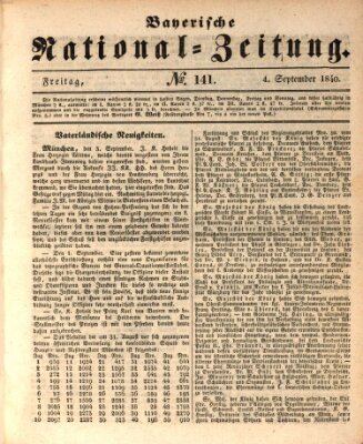 Bayerische National-Zeitung Freitag 4. September 1840