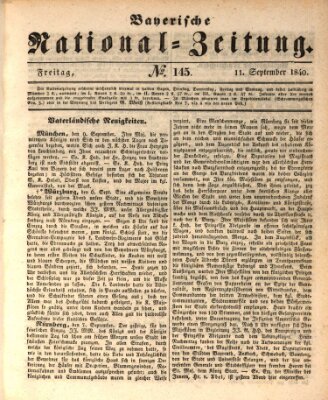 Bayerische National-Zeitung Freitag 11. September 1840