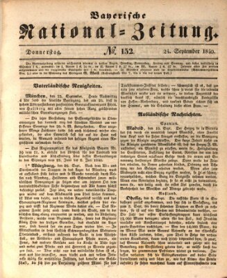 Bayerische National-Zeitung Donnerstag 24. September 1840