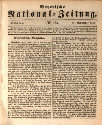 Bayerische National-Zeitung Sonntag 27. September 1840