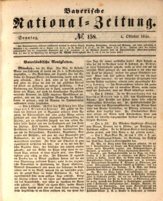 Bayerische National-Zeitung Sonntag 4. Oktober 1840