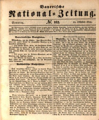 Bayerische National-Zeitung Sonntag 11. Oktober 1840