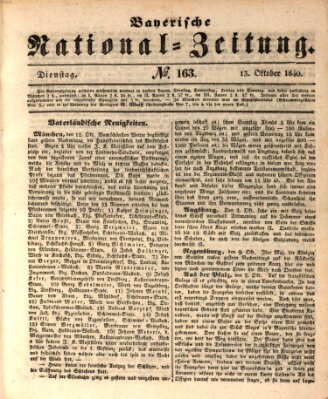 Bayerische National-Zeitung Dienstag 13. Oktober 1840