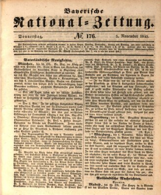 Bayerische National-Zeitung Donnerstag 5. November 1840