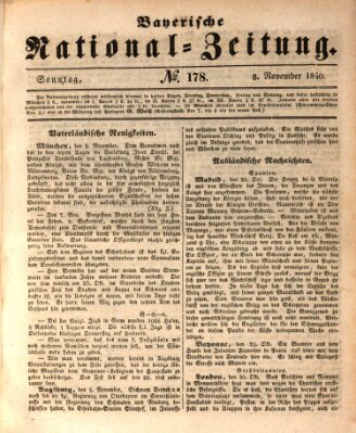 Bayerische National-Zeitung Sonntag 8. November 1840