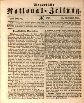 Bayerische National-Zeitung Donnerstag 12. November 1840