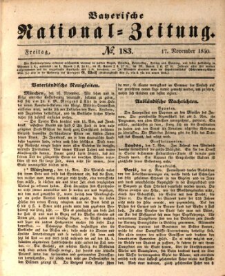 Bayerische National-Zeitung Dienstag 17. November 1840