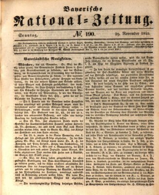 Bayerische National-Zeitung Sonntag 29. November 1840
