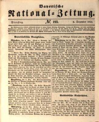 Bayerische National-Zeitung Dienstag 8. Dezember 1840