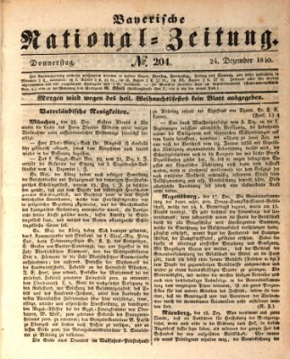 Bayerische National-Zeitung Donnerstag 24. Dezember 1840