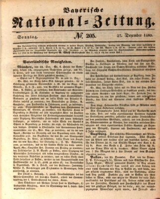 Bayerische National-Zeitung Sonntag 27. Dezember 1840